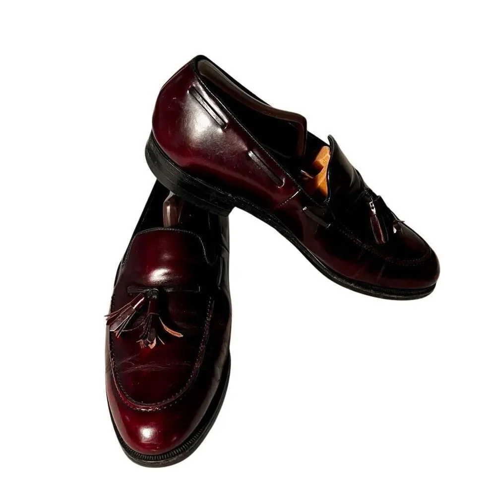 Vintage  Florsheim Cordovan Shell  Imperial  Tuscany Tassel Loafer Size 8.5